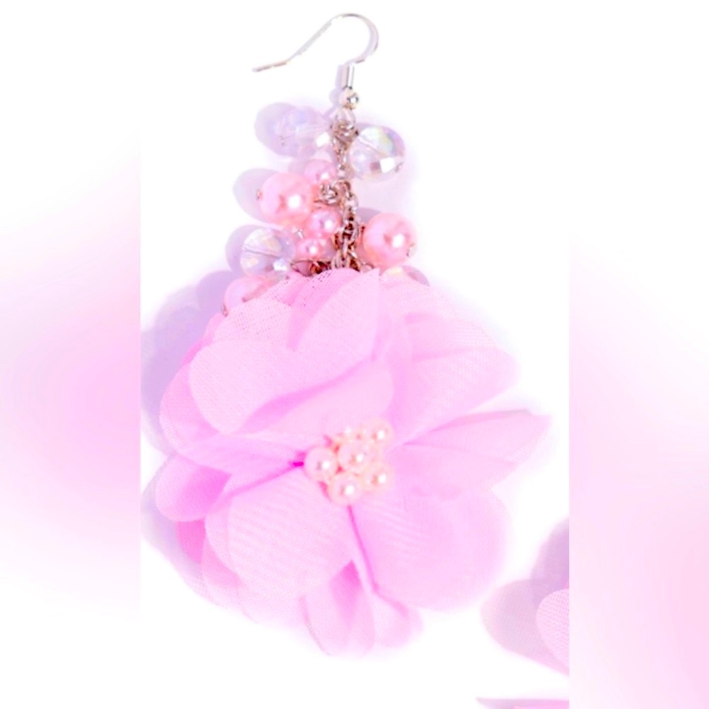 🌸💖🌸 “FASHIONABLE FLOWER GIRL” PINK EARRINGS❗️🌸💖🌸 - Picture 3 of 6
